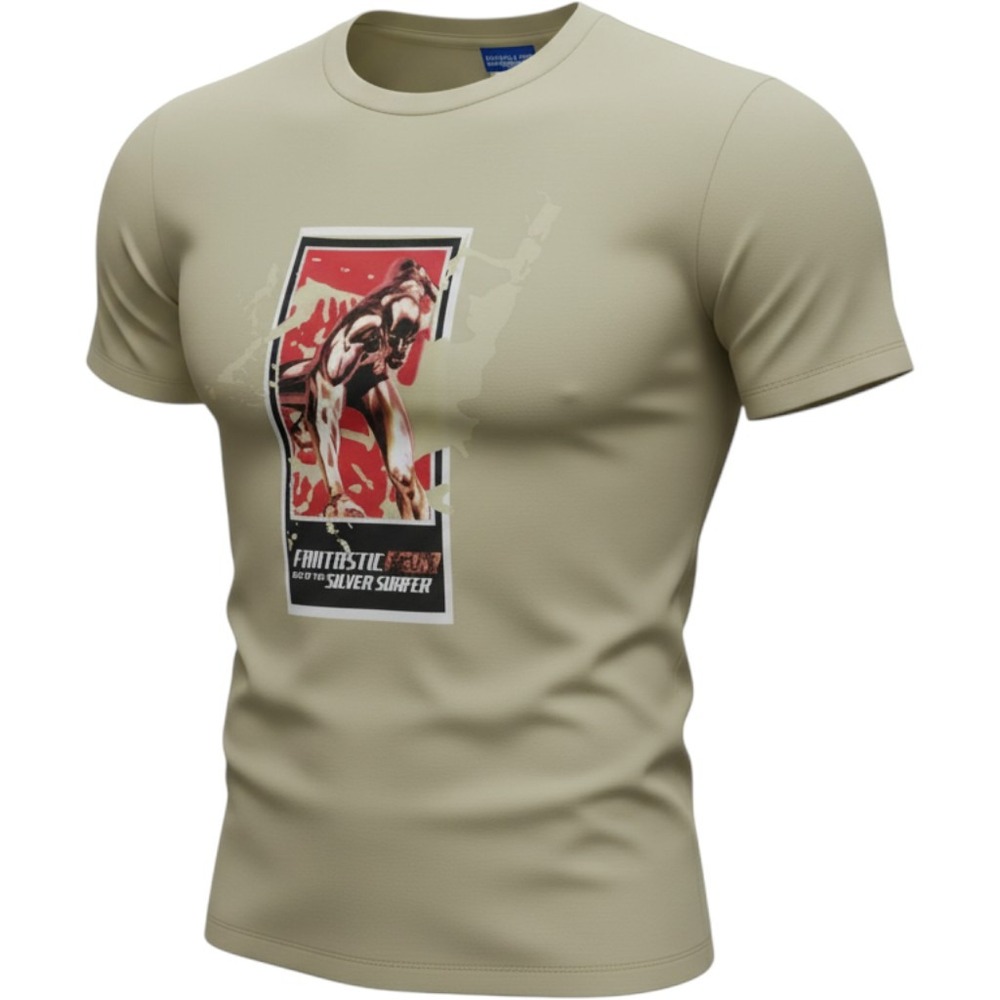 Marvel Fantastic Four Rise of the Silver Surfer Graphic Tee Khaki Small CH